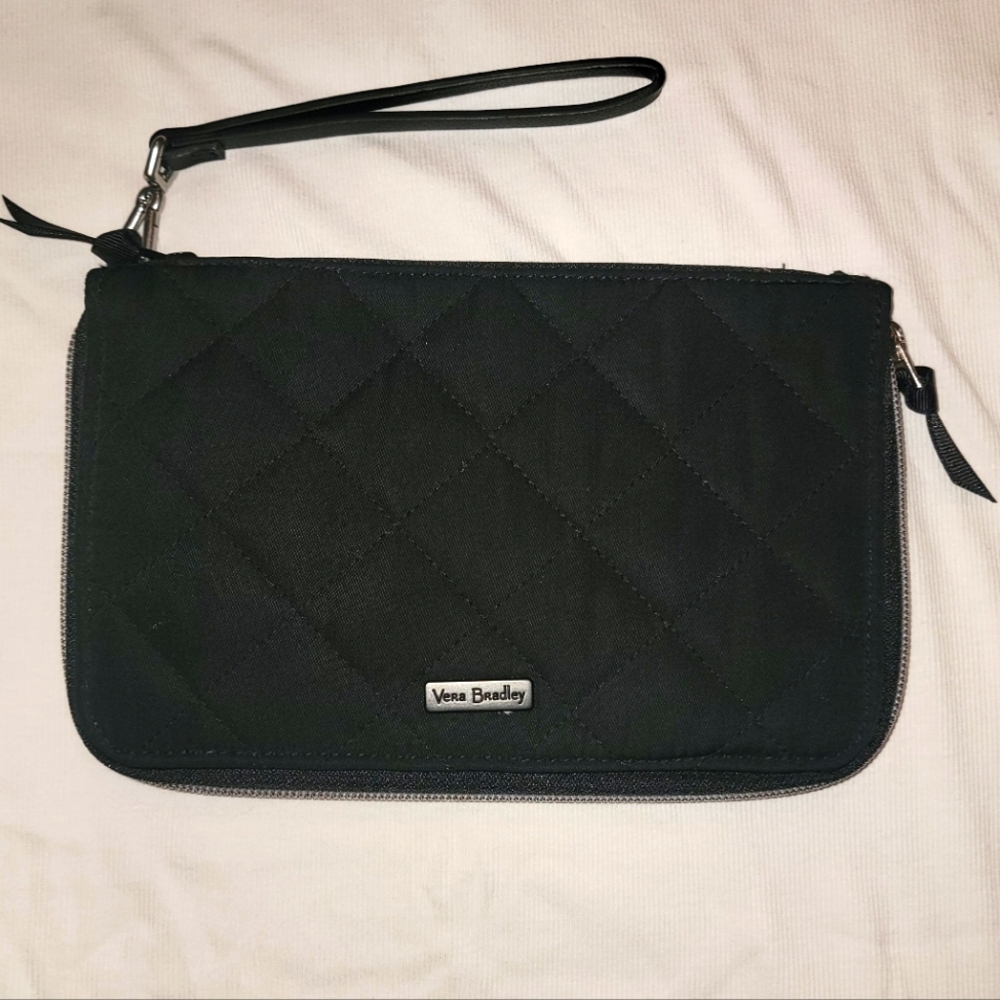 Vera Bradley Black Quilted Wristlet